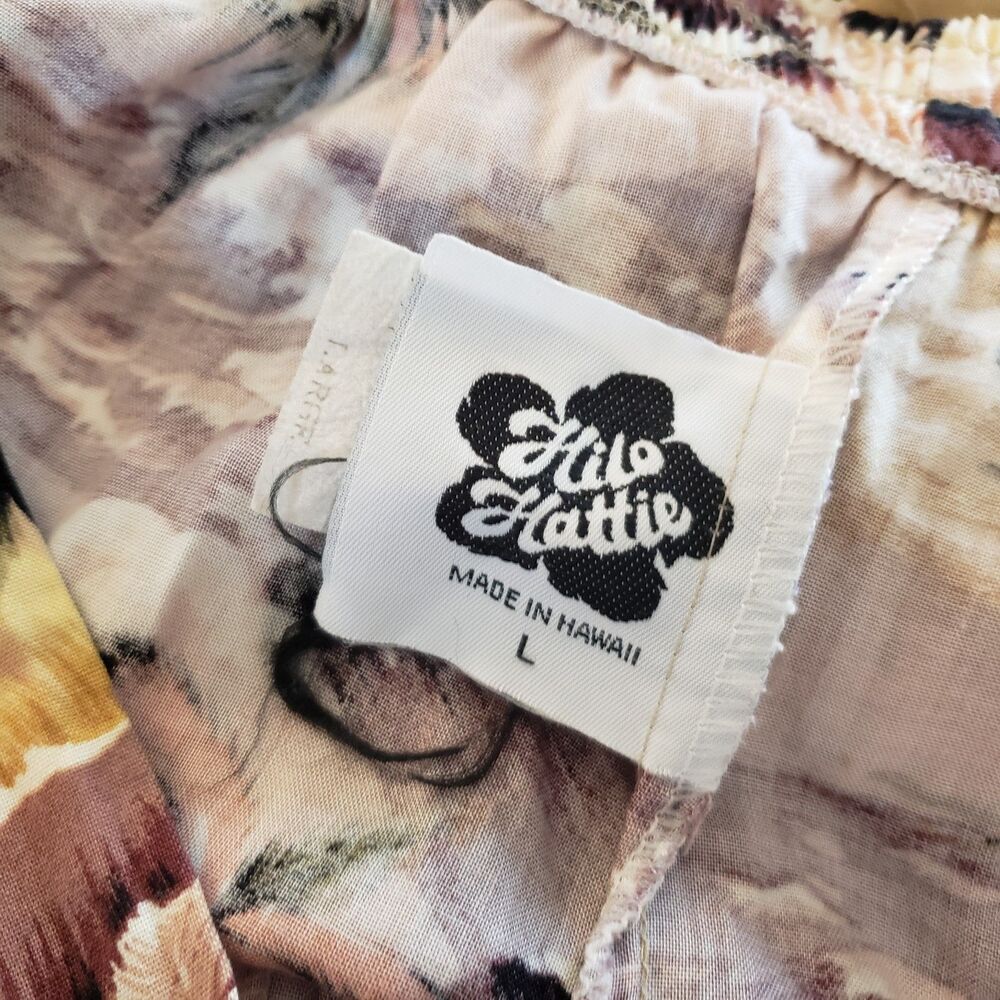 Vintage Hilo Hattie Hawaiian Print High Waisted Shorts/Culottes Sz. L Vacay - Picture 3 of 3